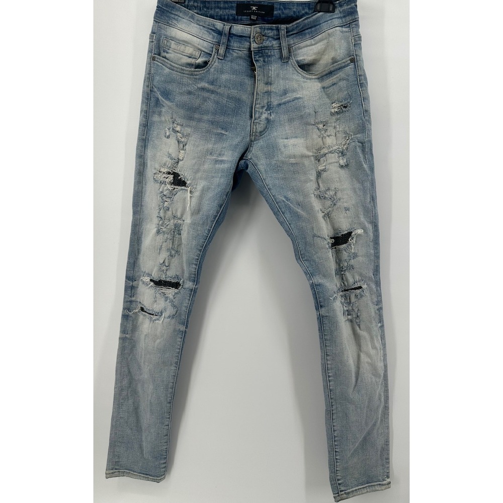 Jordan Craig Legacy Edition Ross Distressed Slim Fit Jeans Light Wash Blue 32x32 - Picture 1 of 7